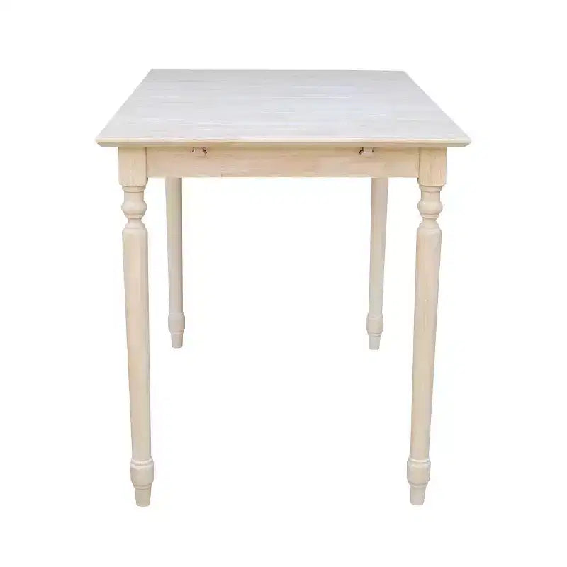 Table de salle à manger extensible hauteur comptoir avec rallonge papillon et pieds tournés non finie - International Concepts