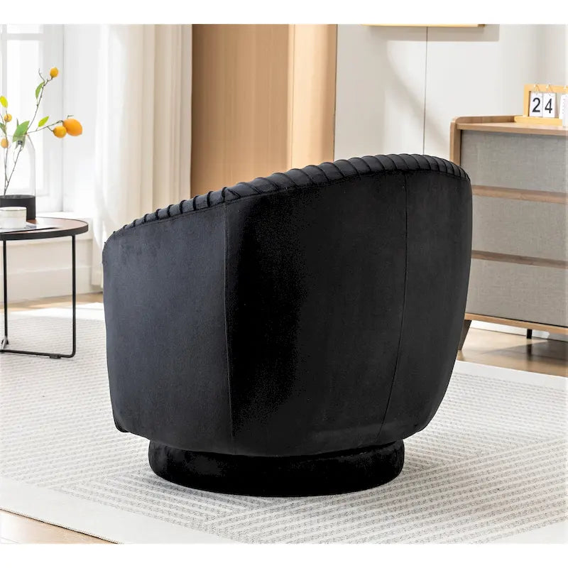 Petit fauteuil pivotant rond en velours Milvo