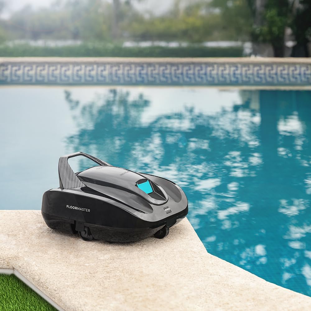 Cecotec Conga Pooldroid 2000 FloorMaster – Robot nettoyeur de piscine sans fil, autonomie 100 min, piscines jusqu’à 80 m², profondeur max. 2,5 m, filtre haute efficacité 2,5 L