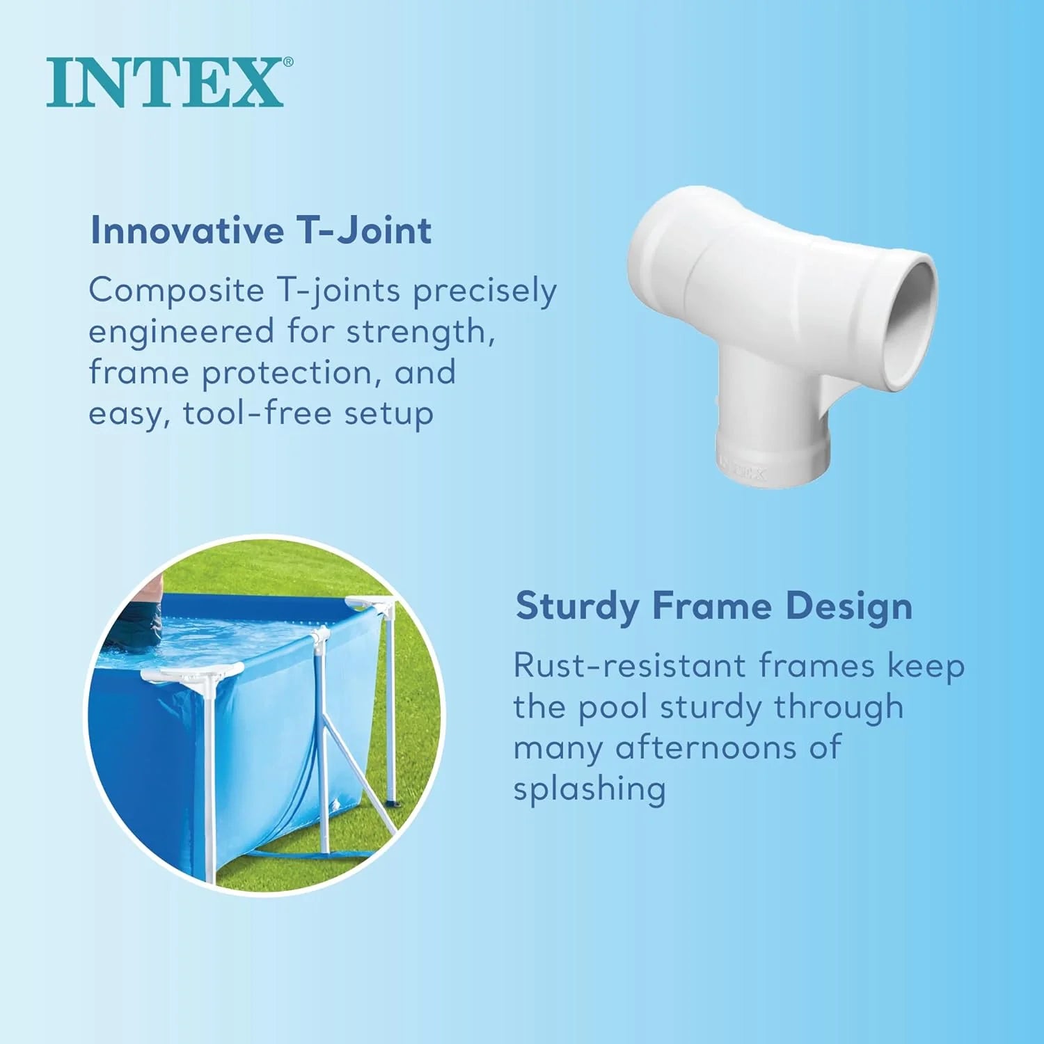 Intex Piscine Metal Frame Junior rectangulaire Tubulaire (l) 2,20 x (l) 1,50 x (h) 0,60m