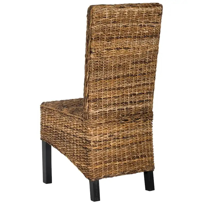 Lot de 2 chaises de salle à manger en osier naturel L 48 cm x P 56 cm x H 104 cm, style bohème côtier