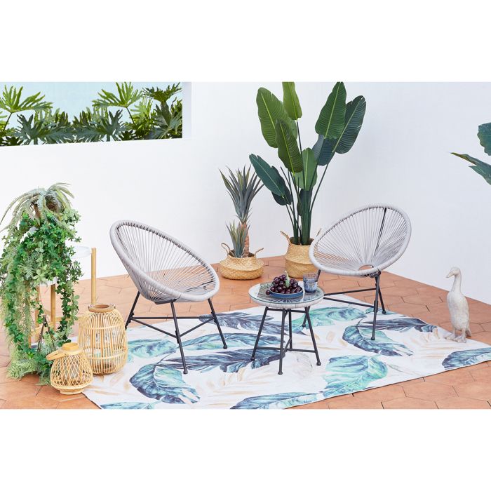 ACAPULCO - Ensemble de 2 fauteuils et table basse vert