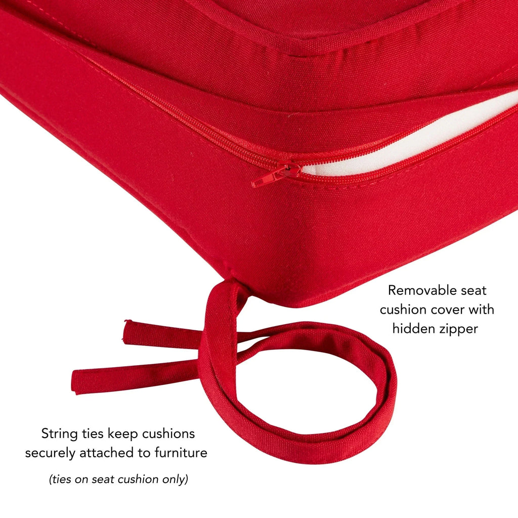 Ensemble de deux coussins d'extérieur haut de gamme Sunbrella pour assise profonde