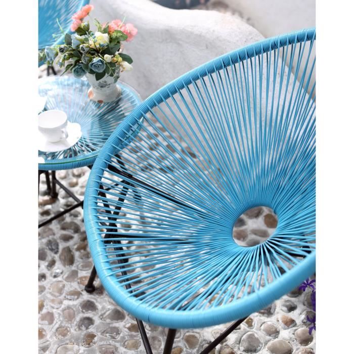ACAPULCO - Ensemble de 2 fauteuils et table basse vert