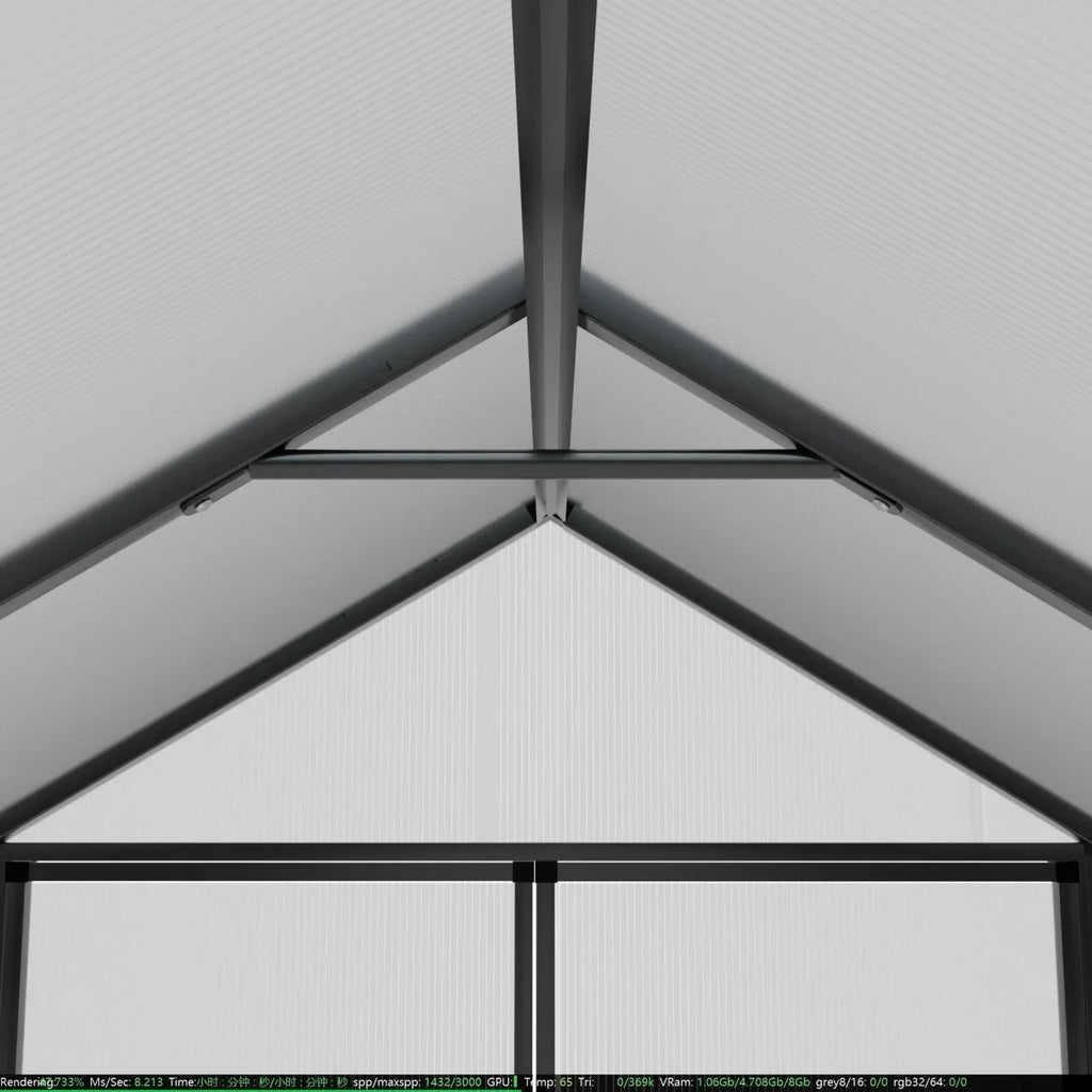 Serre de jardin aluminium VEIKOUS avec évent de toit réglable et porte verrouillable Grise