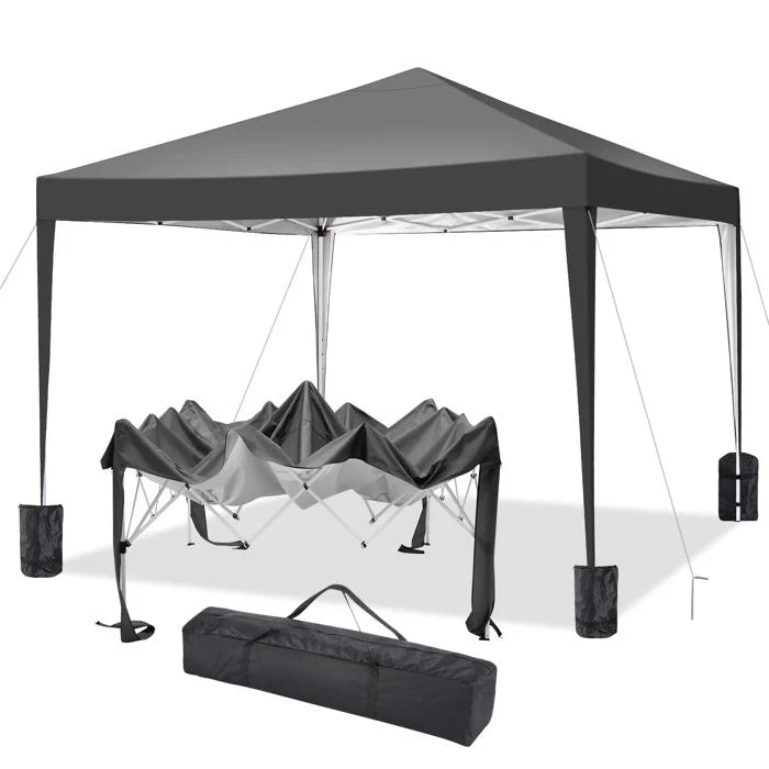 Tonnelle de Jardin Pliante 3x3m, Tente de Réception étanche et Protection UV, Chapiteau/Pavillon 3 Hauteur réglable-Noir
