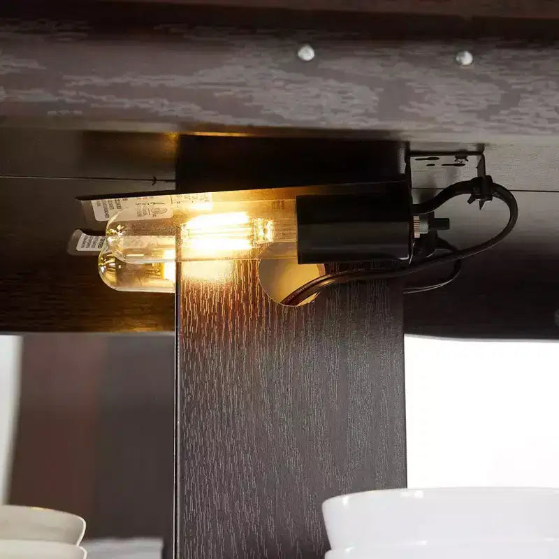 Vitrine en verre éclairée avec étagères réglables - Vitrine élégante à 2 portes et tiroir intégré, ampoule incluse