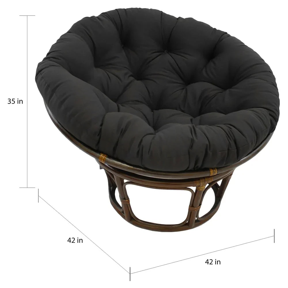 Fauteuil Papasan en rotin Bali 42 po avec coussin en sergé