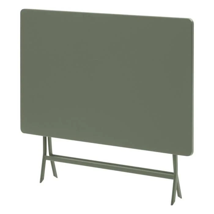 Table de jardin pliante carrée "Greensboro" pétrole 2 places en acier traité époxy - Hespéride