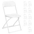 Lot de 10 chaises pliantes blanches en plastique, chaises pliantes portables pour jardin extérieur