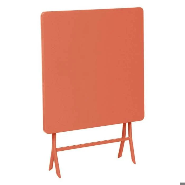Table de jardin pliante carrée "Greensboro" pétrole 2 places en acier traité époxy - Hespéride