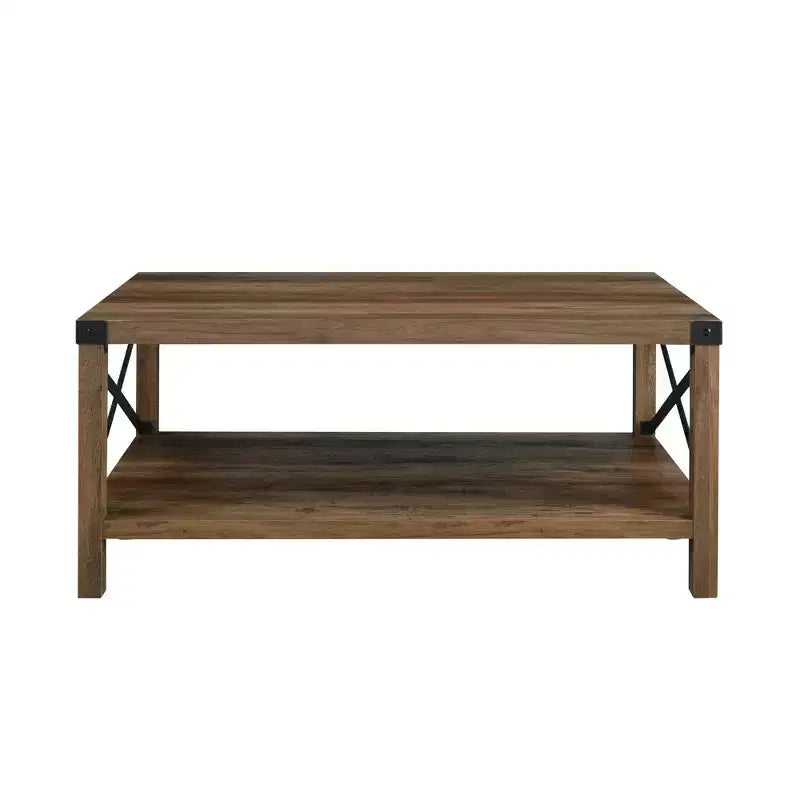 Table basse Sophie Rustic Industrial à piètement X - Saracina Home