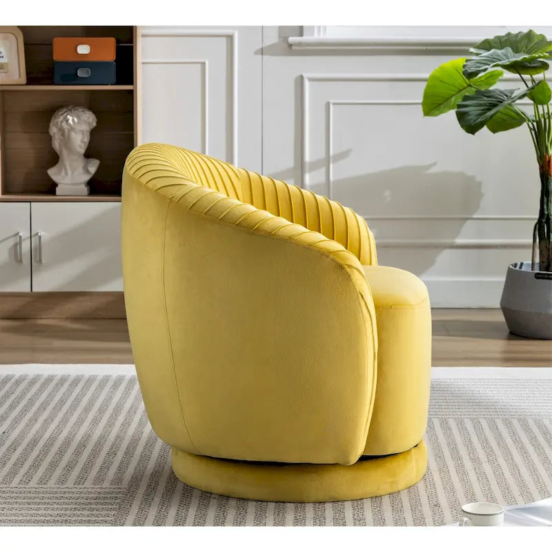 Petit fauteuil pivotant rond en velours Milvo