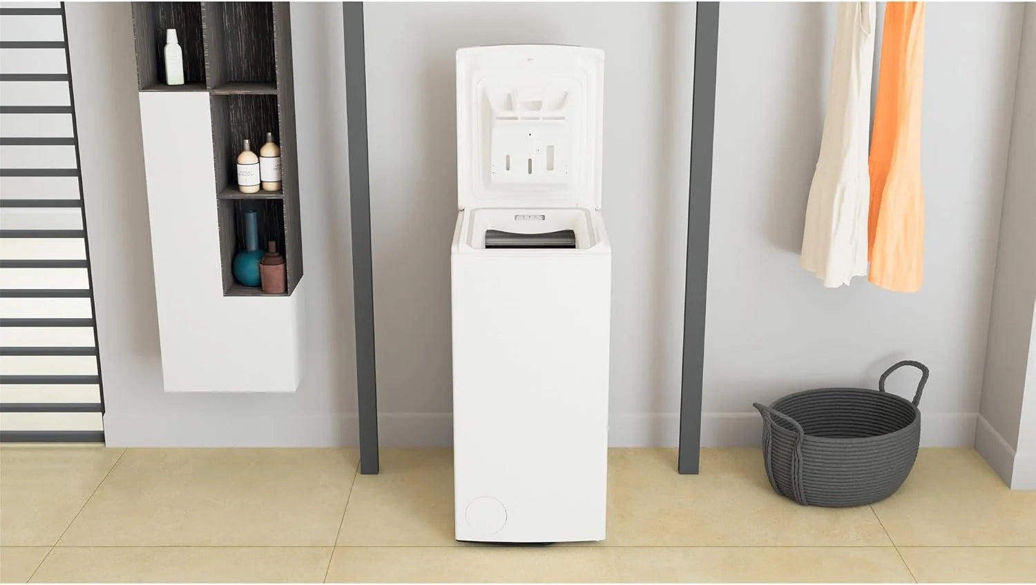 Whirlpool TDLR 65230SS EU/N – Lave-linge top 6,5 kg, 1 200 tr/min, technologie 6th Sense et FreshCare, blanc, classe énergétique NEL D