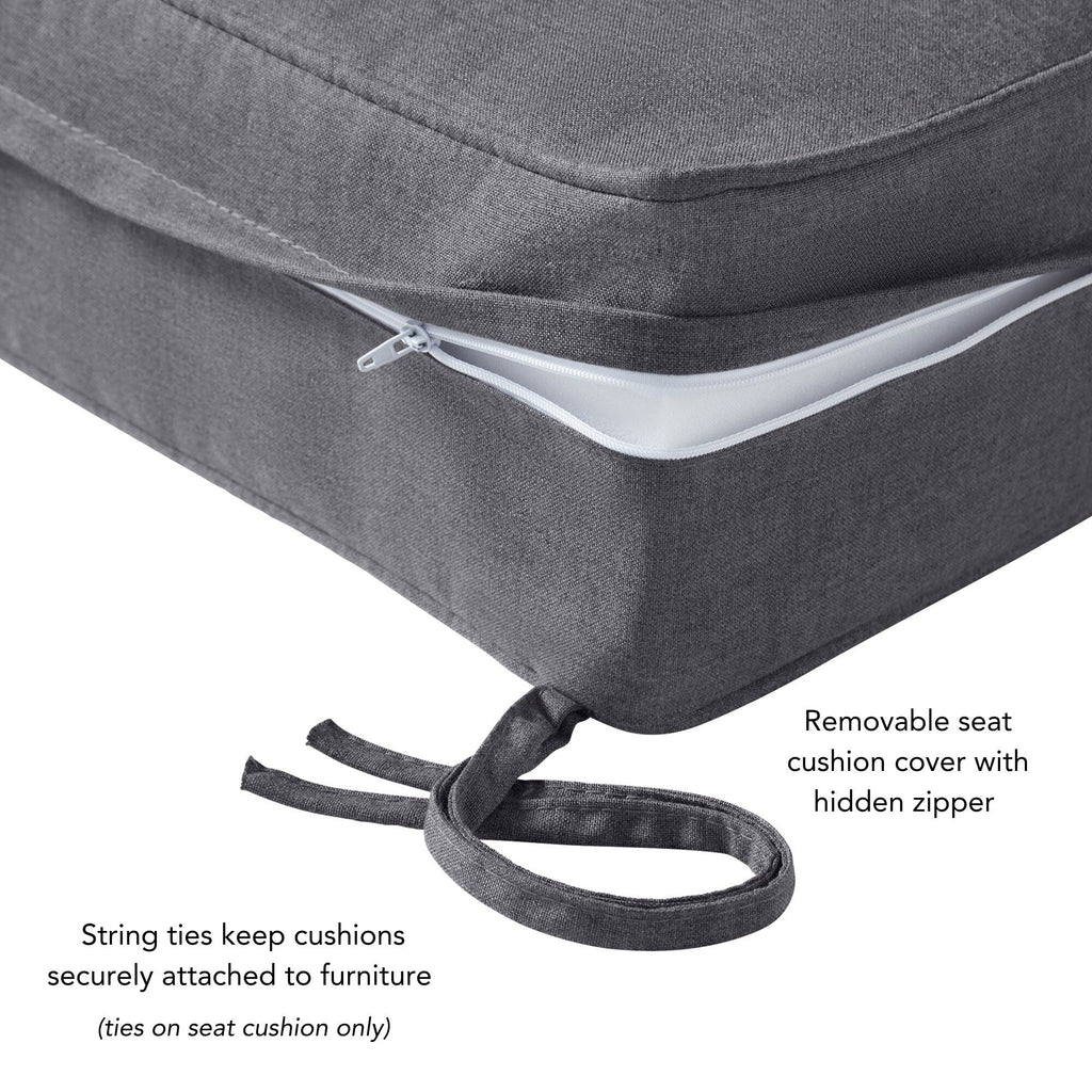 Ensemble de deux coussins d'extérieur haut de gamme Sunbrella pour assise profonde