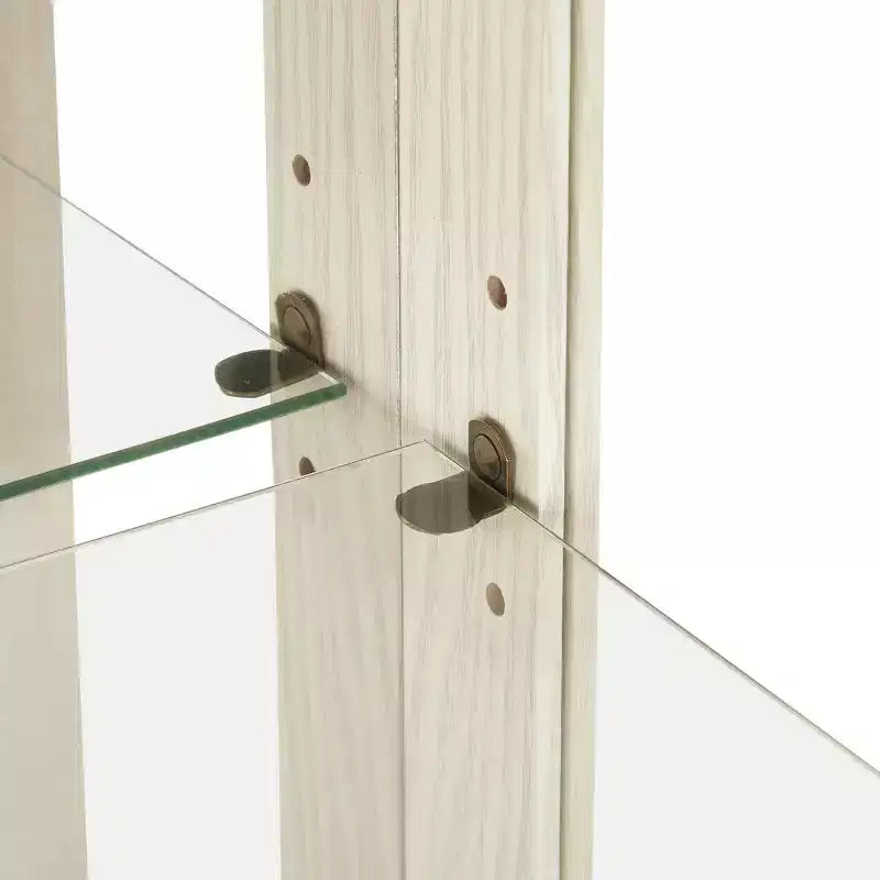 Vitrine en verre éclairée avec étagères réglables - Vitrine élégante à 2 portes et tiroir intégré, ampoule incluse