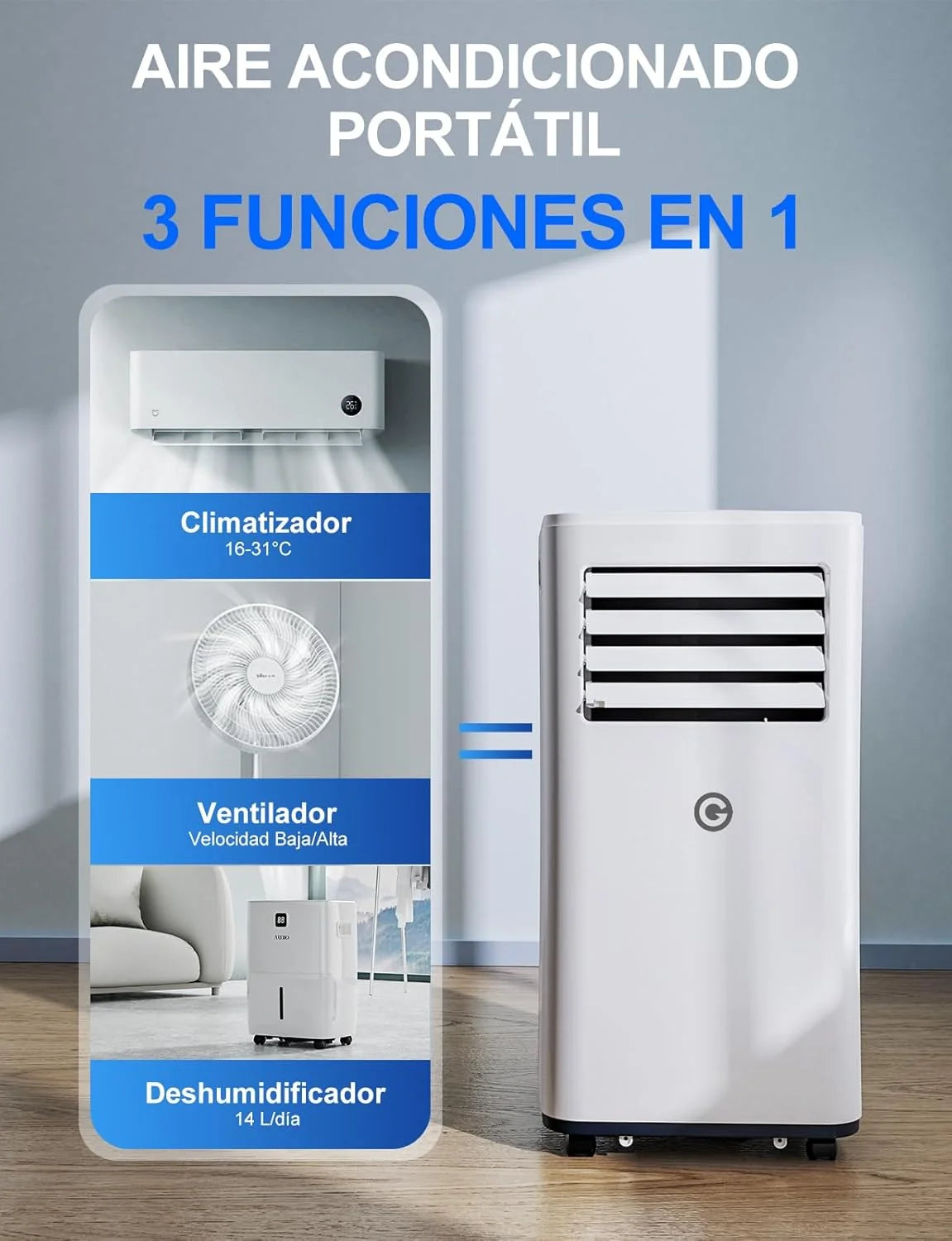 Climatiseur mobile 9000 BTU, 4-en-1