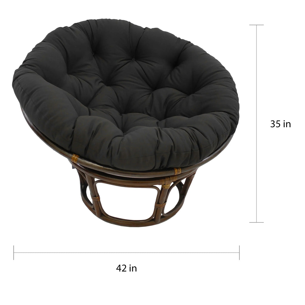 Fauteuil Papasan en rotin Bali 42 po avec coussin en sergé